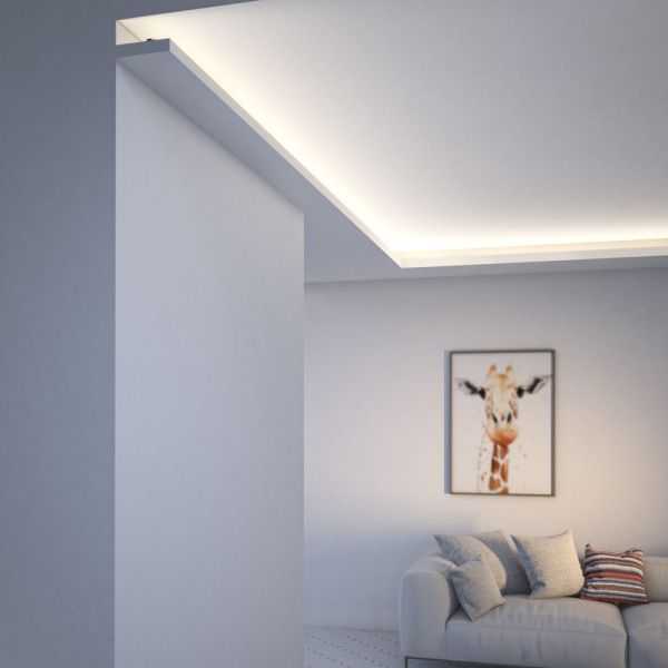 Подсветка потолка светодиодной лентой под плинтус создает потрясающий эффект с фактурой и цветом потолочного покрытия Смотрите 30 фото потолков