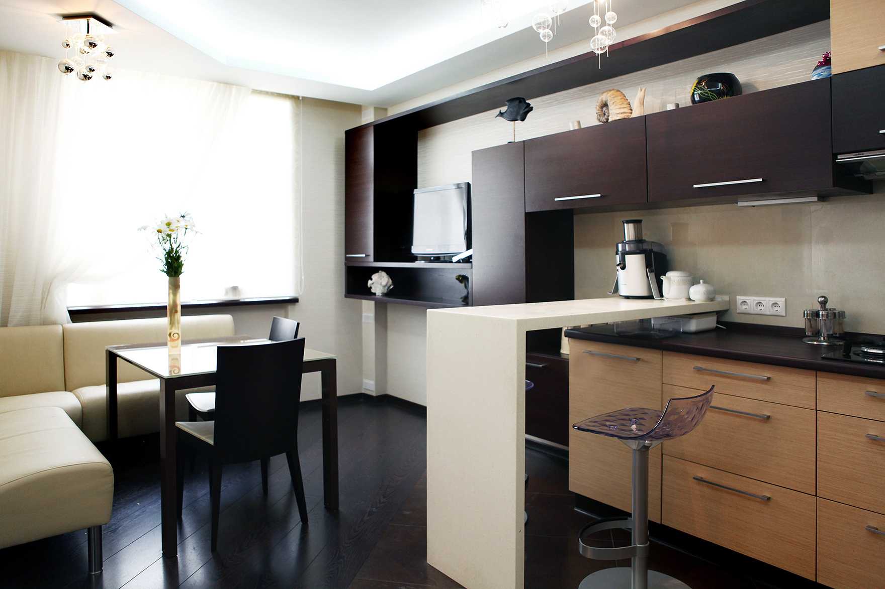 Идеи дизайна, планировки и зонирования кухни-гостиной 19 кв. м с фотопримерами - 29 фото