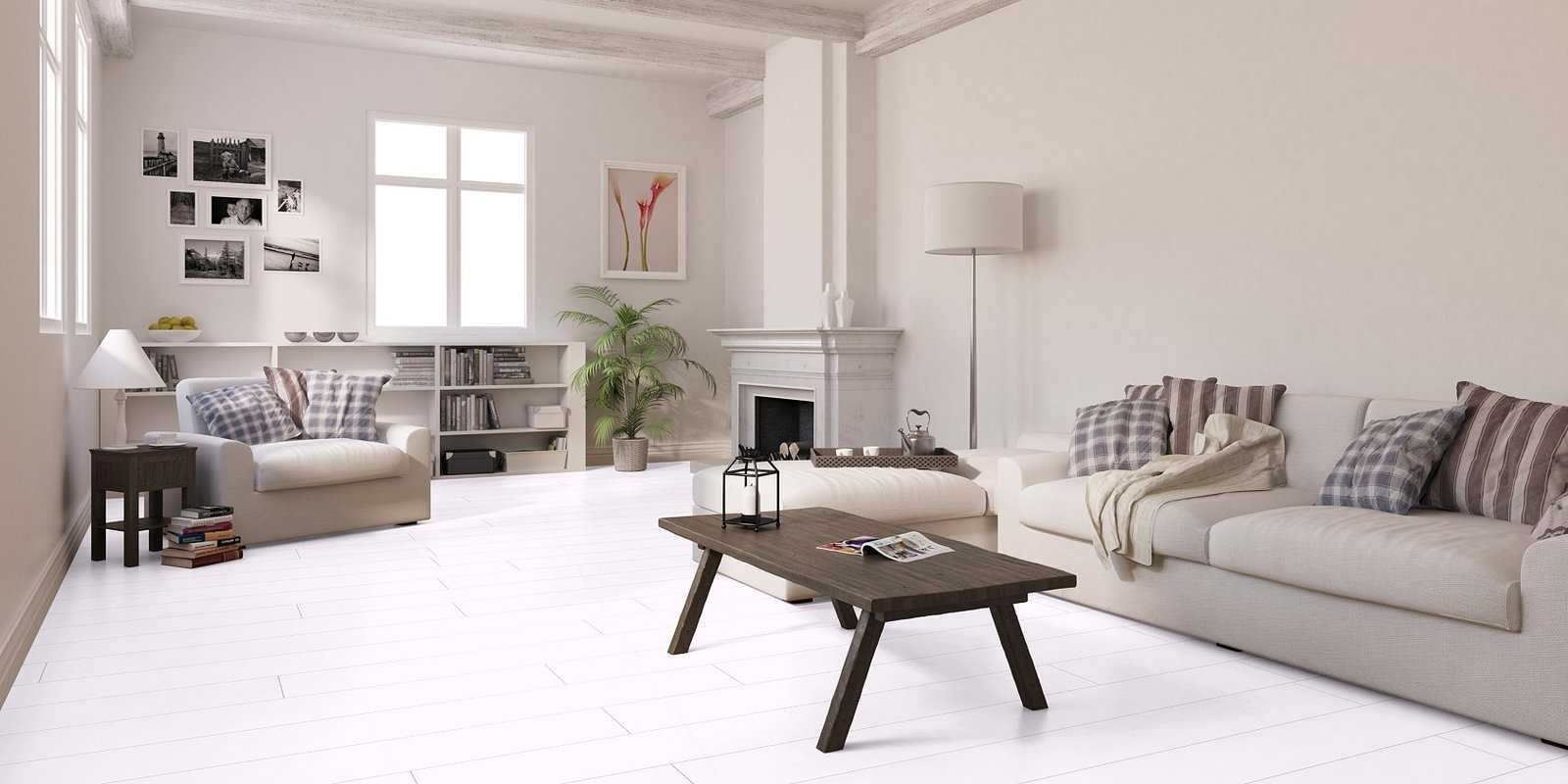 Серый ламинат в интерьере квартиры - фото: в сочетании с дверями и обоями