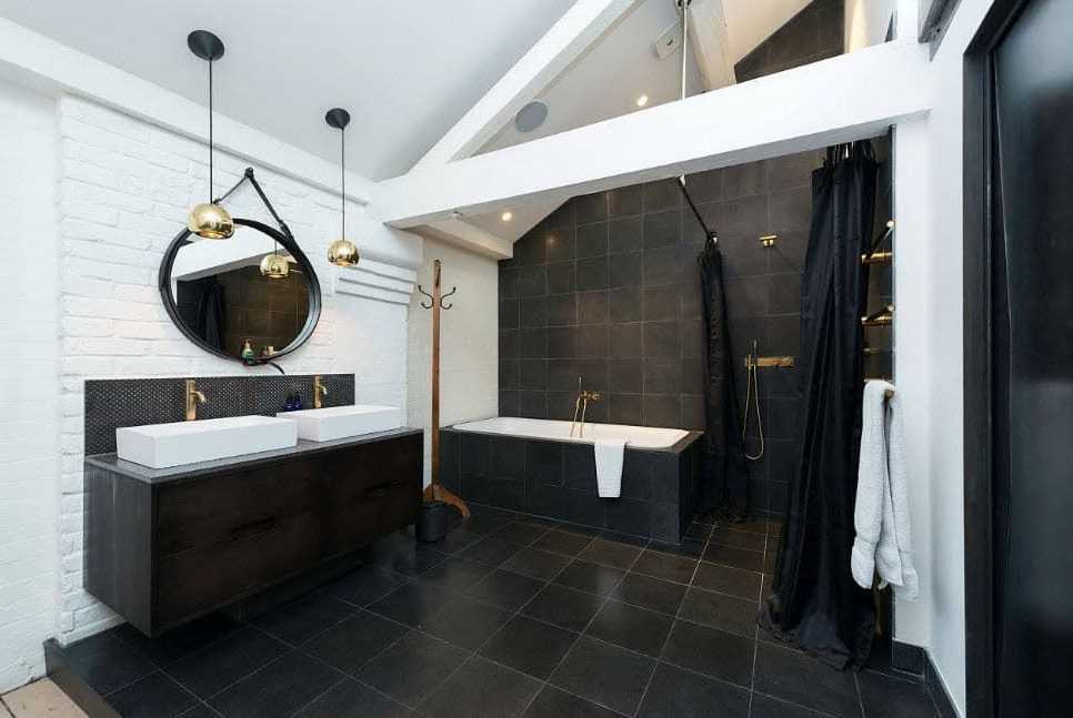 Дизайн ванной в стиле лофт: 126 фото, 6 шагов и 5 ошибок в оформлении