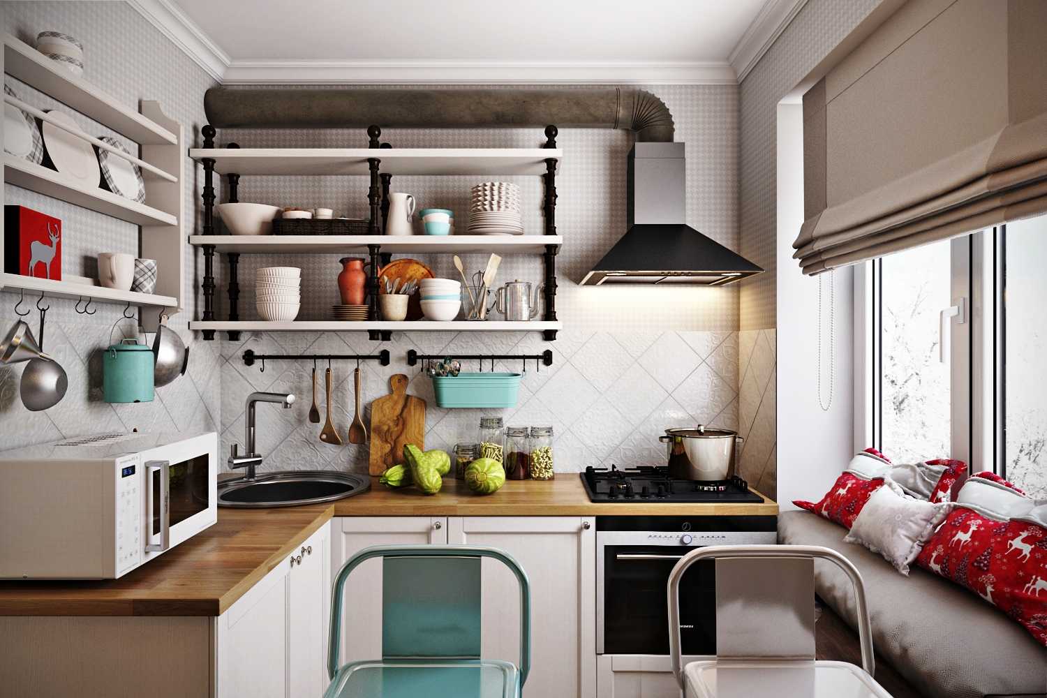Кухня 7 кв метров: идеи дизайна с холодильником и балконом
 - 21 фото
