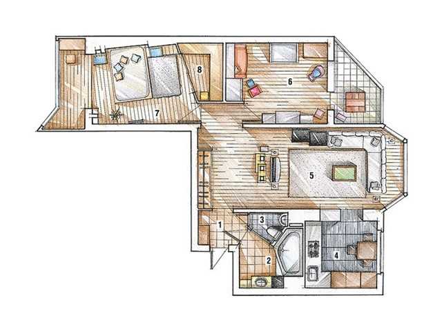 Дизайн квартир п 44т: проекты типовых однокомнатных, двухкомнатных, трехкомнатных 121 серии