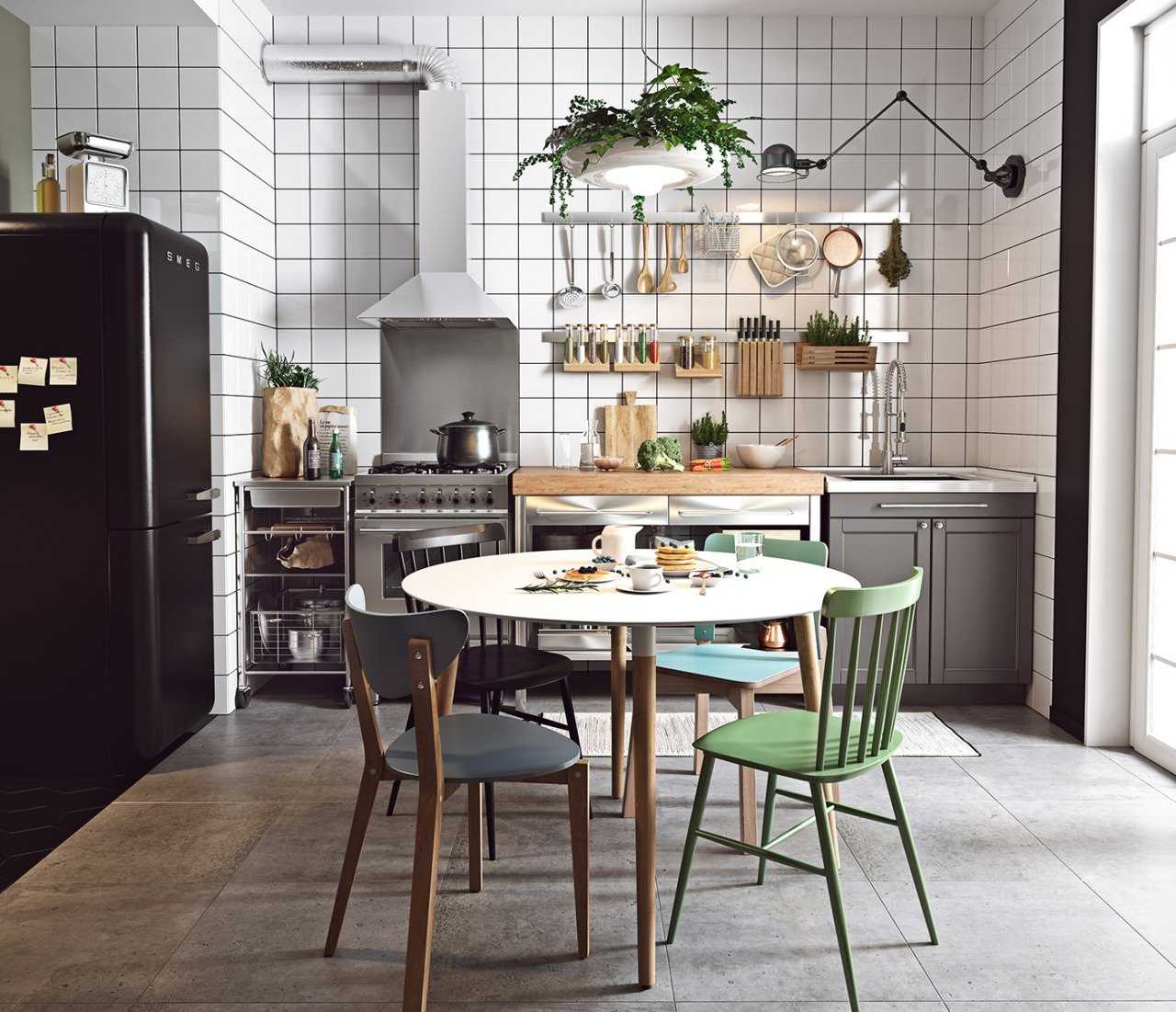 100+ фото интерьера кухни в скандинавском стиле 2021 года