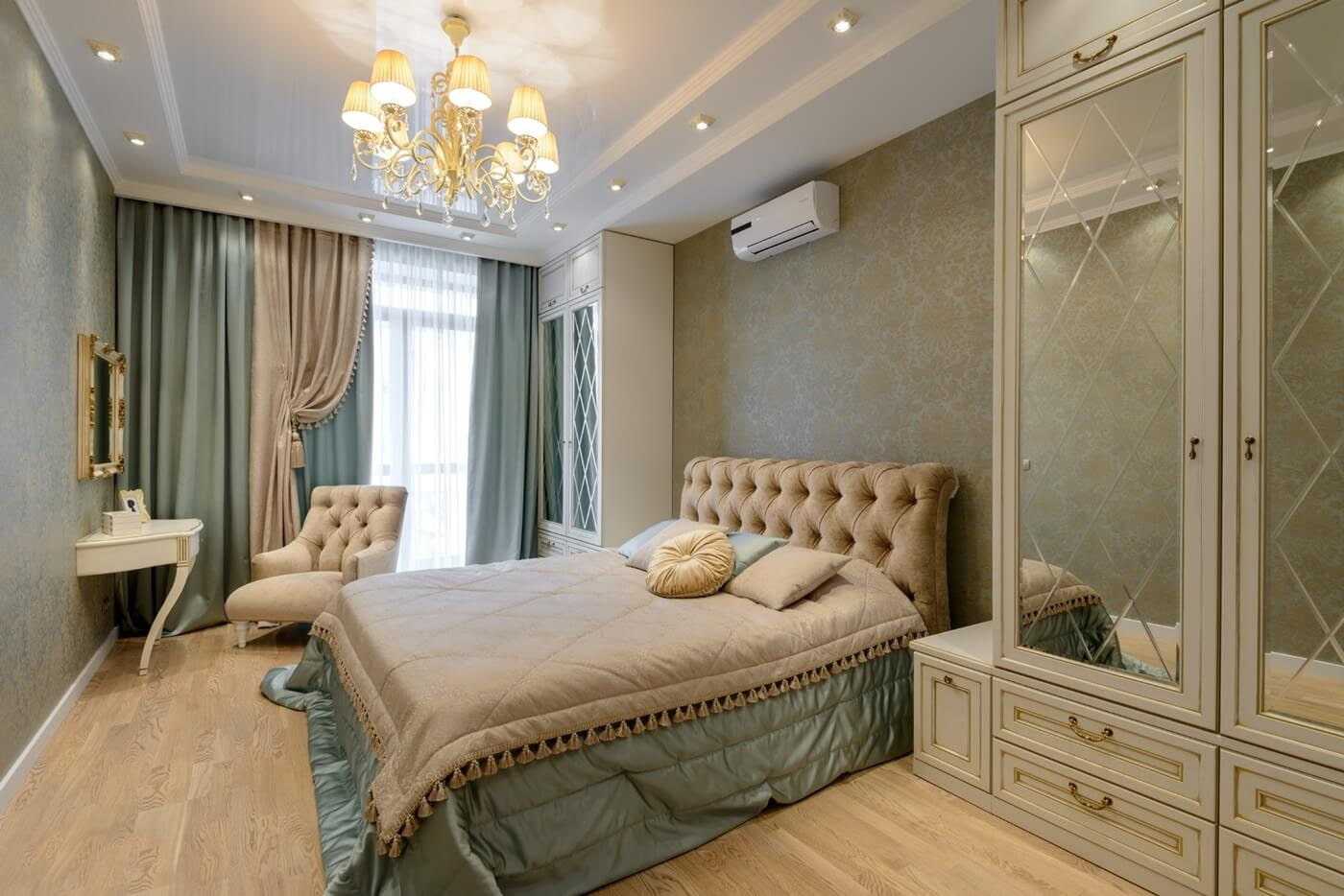 Спальня неоклассика особенности дизайнерского стиля, его нюансы Выбор мебели и текстиля Цветовые решения какие цвета наиболее подходящие Способы зонирования спален