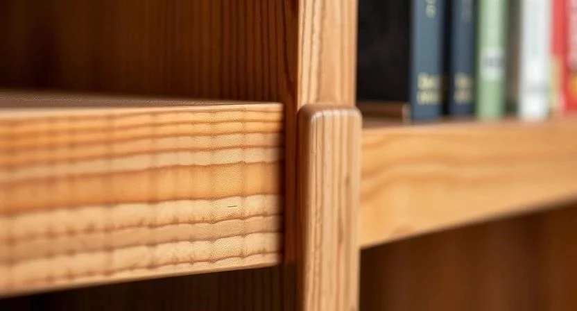 Встроенные книжные шкафы из массива