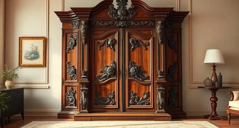 Массивная мебель под старину для гостиной