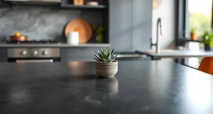 Бетонные столешницы для кухни в стиле лофт