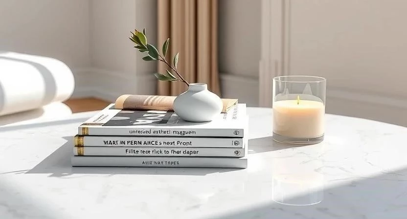 Декор интерьера книгами и журналами