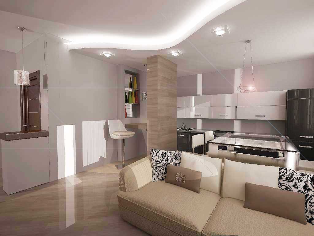 Кухня гостиная 18 кв м: дизайн прямоугольной совмещенной студии
 - 24 фото