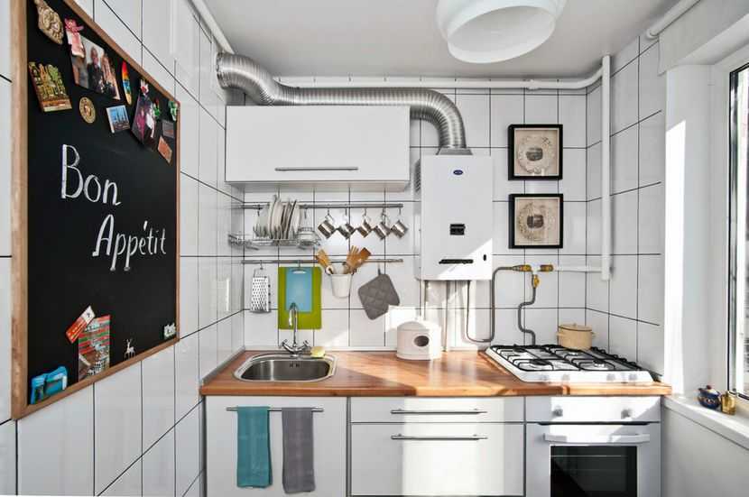 Дизайн кухни с газовым котлом