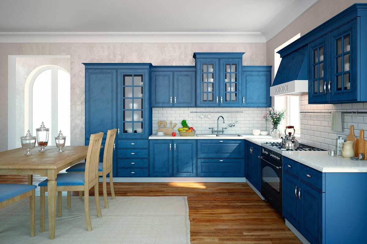 Голубая кухня (150 реальных фото): с какими цветами сочетать, лучшие идеи дизайна в разных стилях