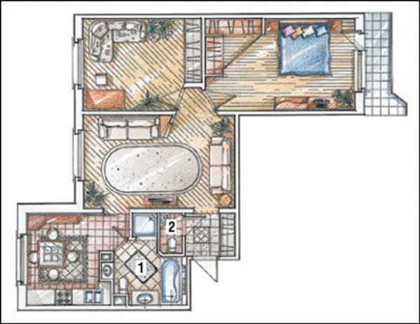 Дизайн трехкомнатной квартиры 9 этажном панельного дома