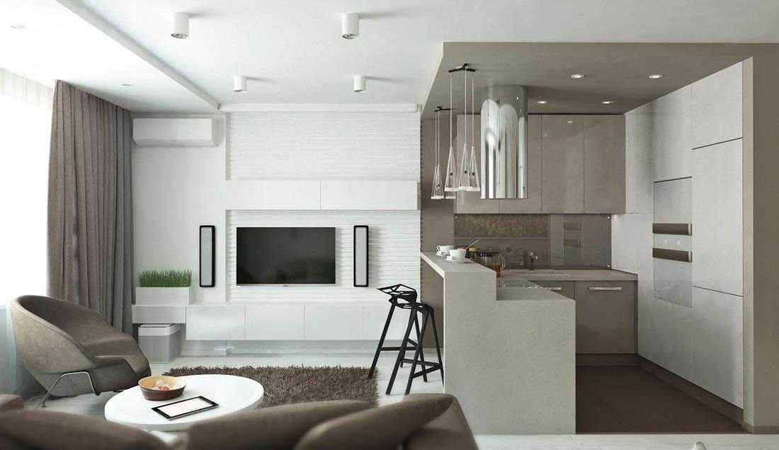 Кухня гостиная 18 кв м: дизайн прямоугольной совмещенной студии
 - 24 фото