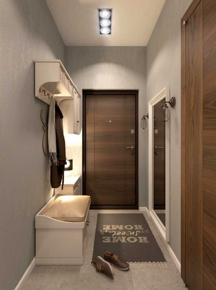 Дизайн маленькой прихожей: мебель в современном стиле, интерьер коридоров со шкафом
 - 39 фото