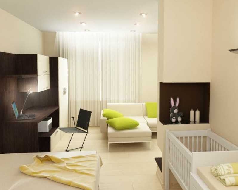 Современный дизайн двухкомнатной квартиры 52 метра для семьи с двумя детьми