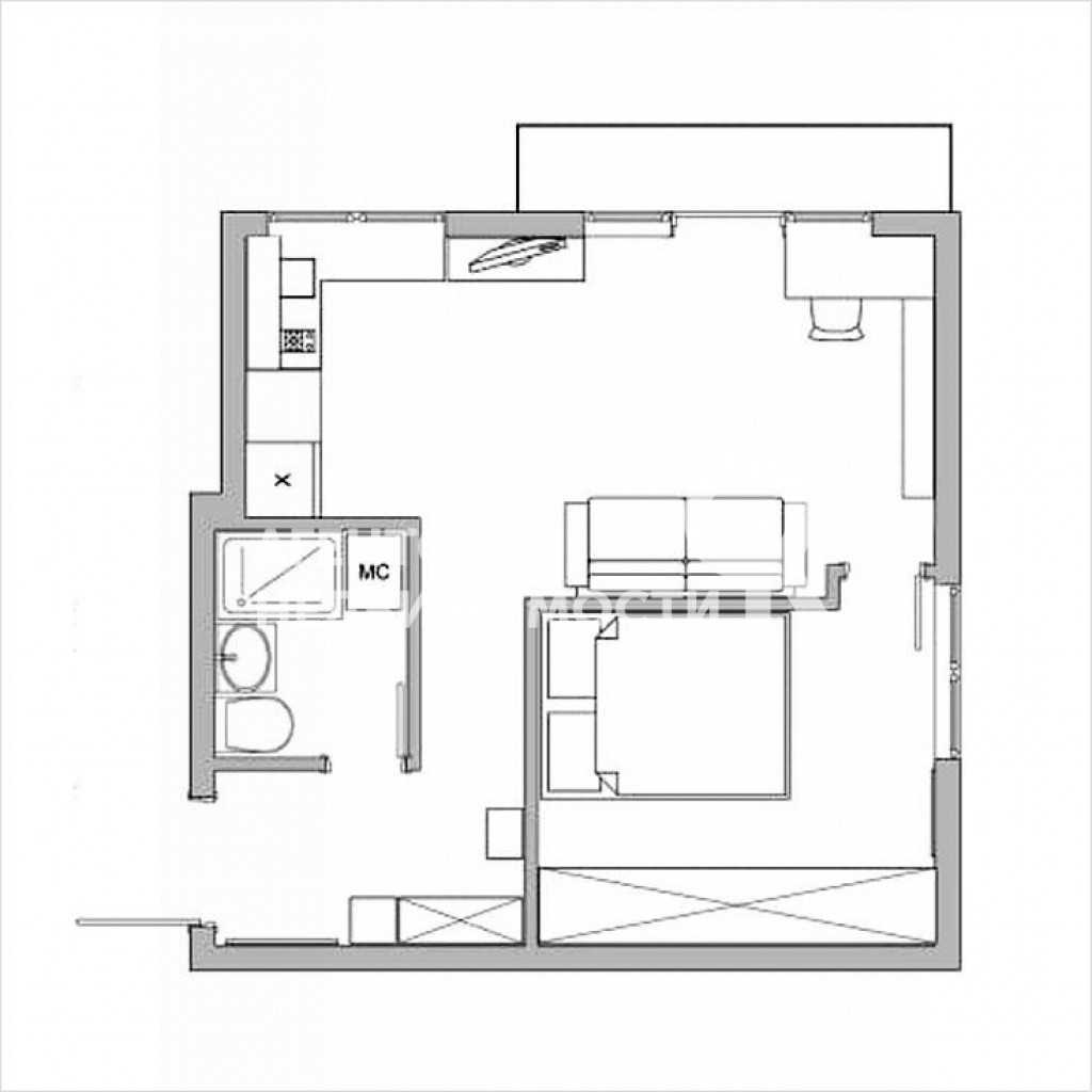 Планировка однокомнатной хрущевки 30 кв.м