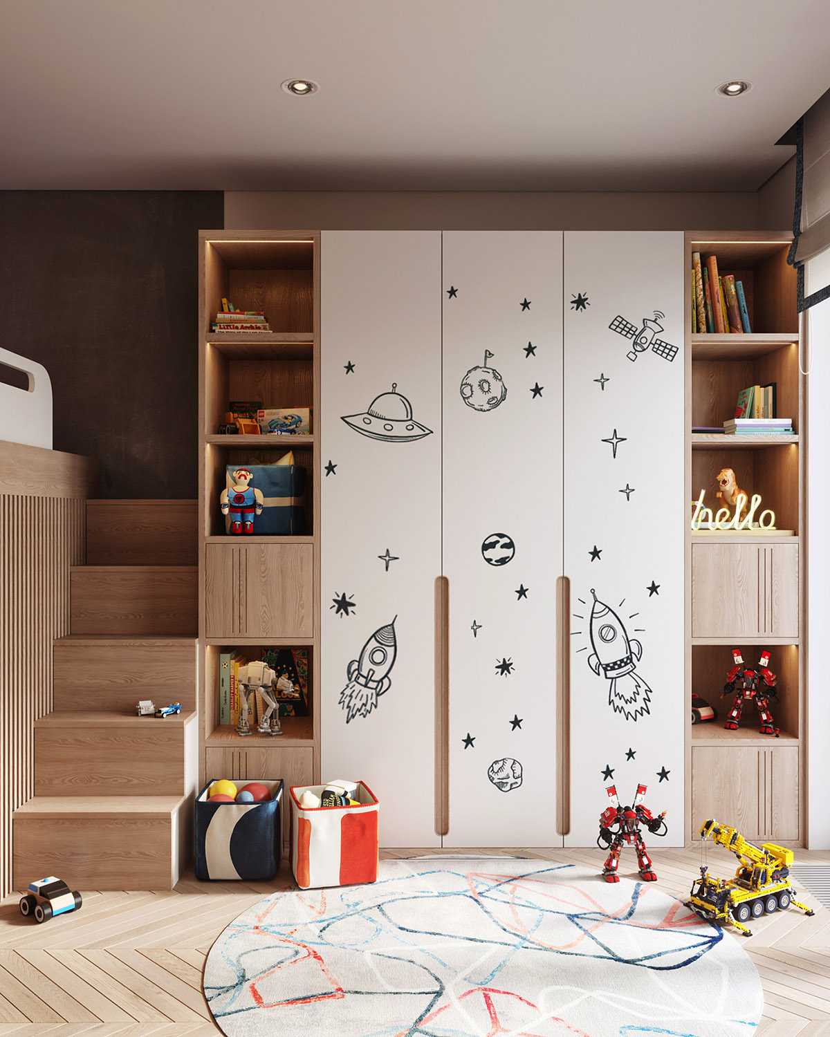 Встроенный шкаф в детскую комнату — виды конструкций