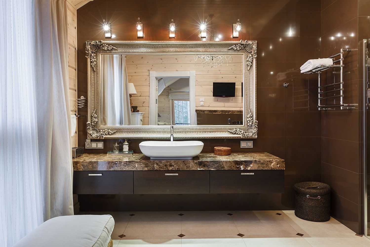 ванная с двумя раковинами дизайн интерьера