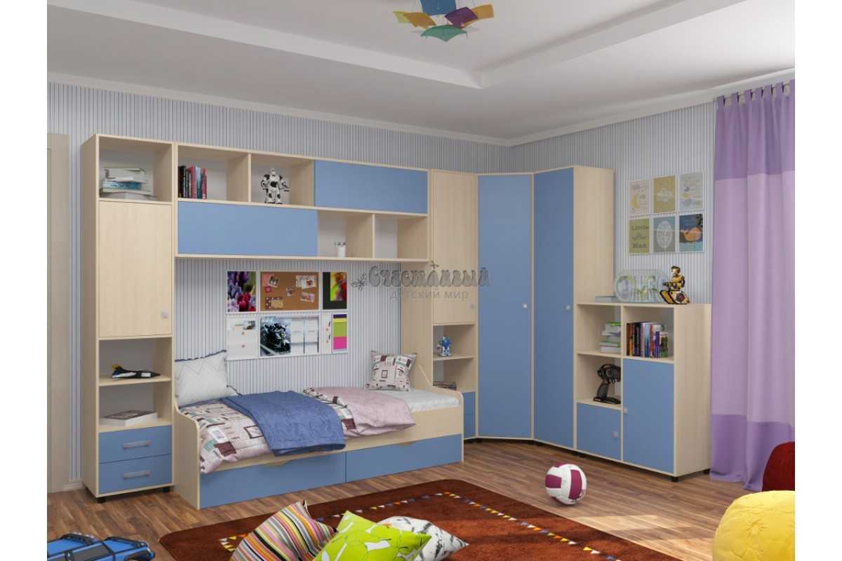 Детский уголок  спортивный, спальный и игровой вариант в интерьере комнаты Примеры зонирования пространства с помощью обоев, мебели и другими способами Фотографии интересных идей дизайна