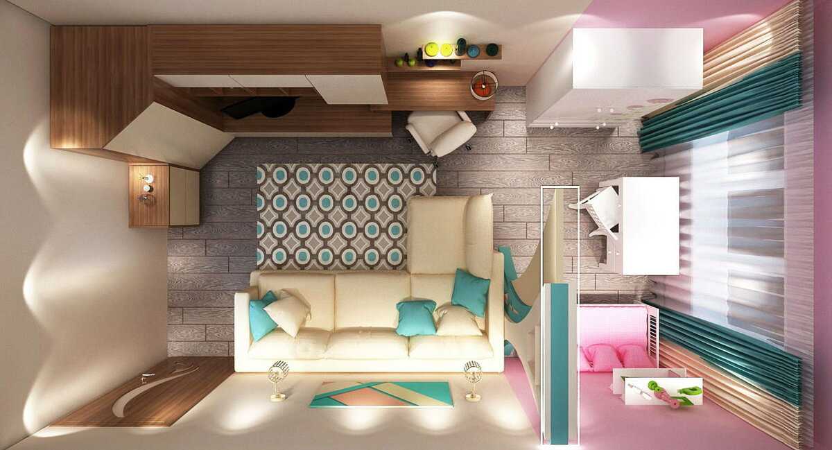 Спальня в однокомнатной квартире дизайн с подиумом и шкафом, кровать в гостиной в нише, зонирование дивана и двуспальной постели в интерьере, как расставить мебель в однушке