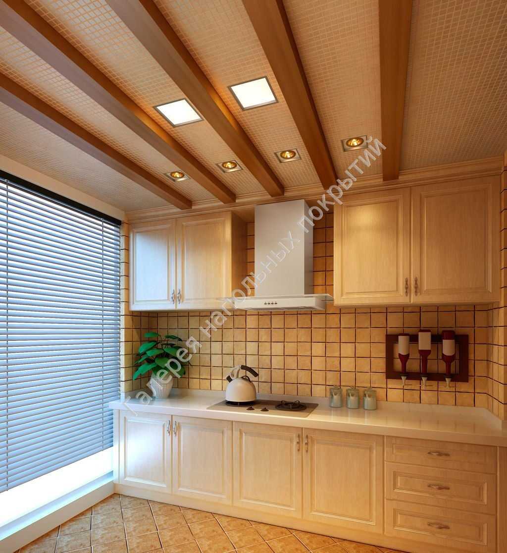 Обзор различных вариантов для потолка на кухне: 54 фото