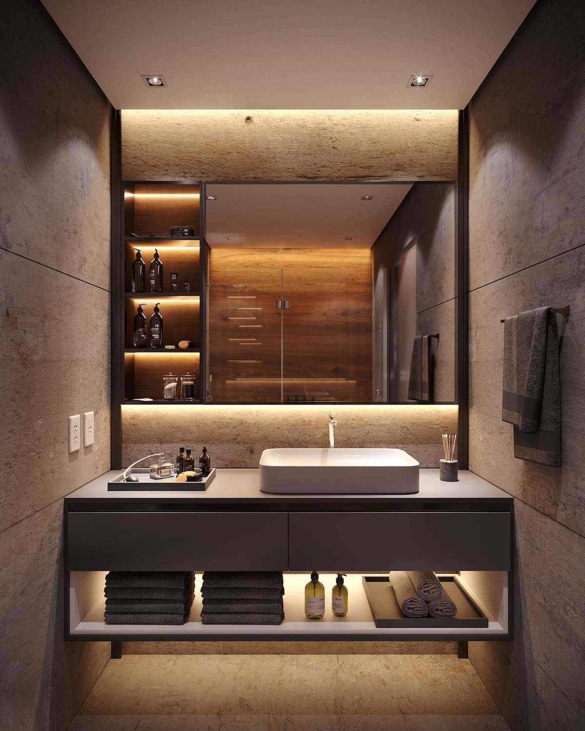 Модные интерьеры ванной комнаты 2022