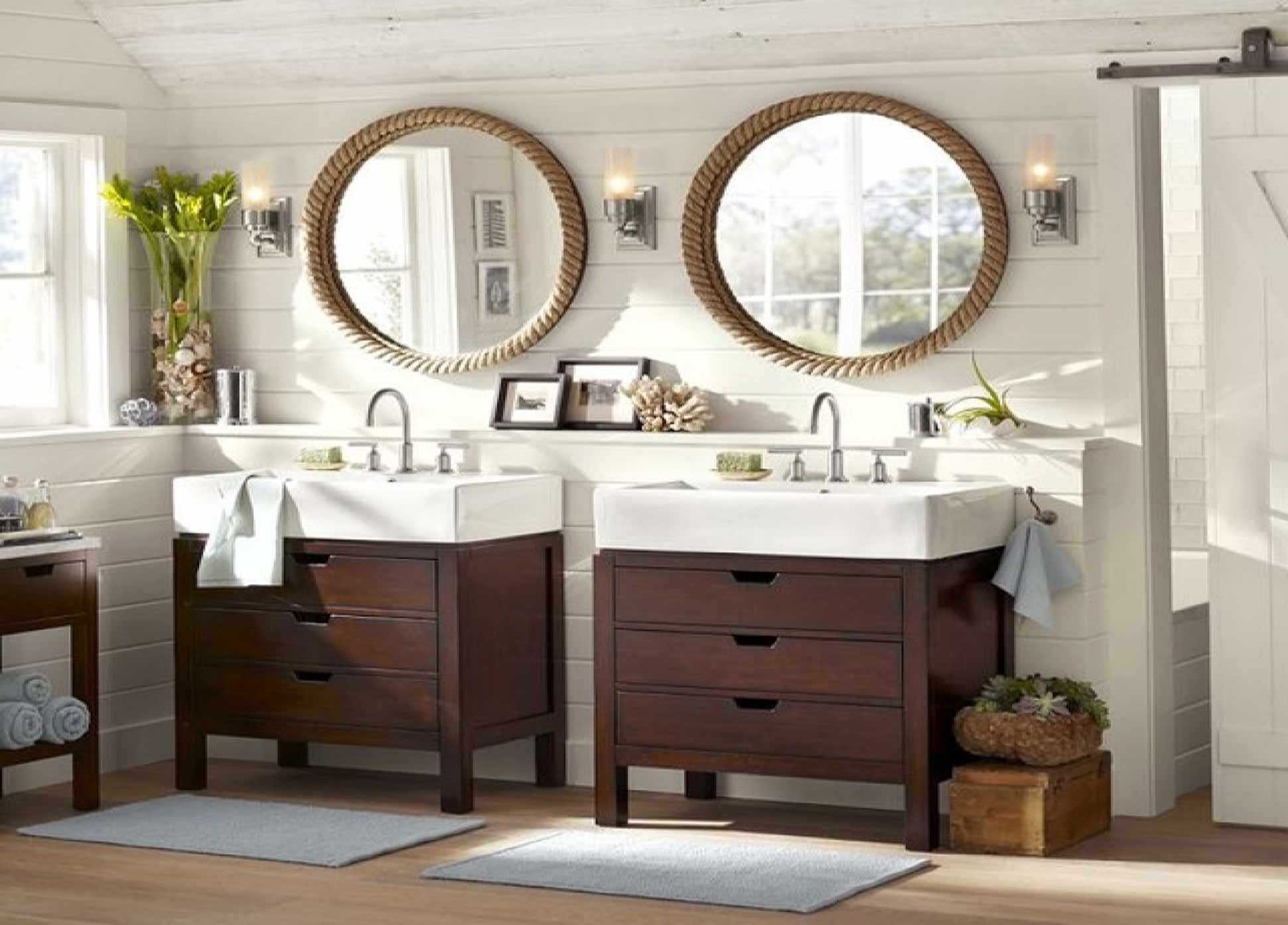 Мебель для ванны с двумя раковинами