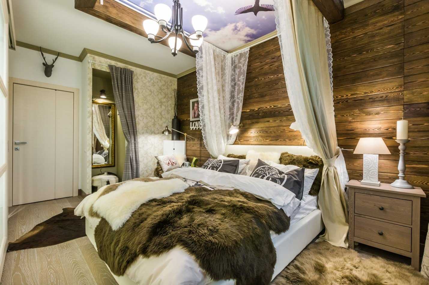 Спальня в стиле шале в архитектуре загородного дома - 27 фото