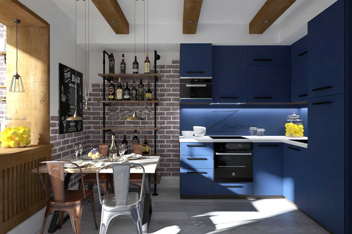 Кухня в стиле лофт в квартире: 7 элементов и 103 фото