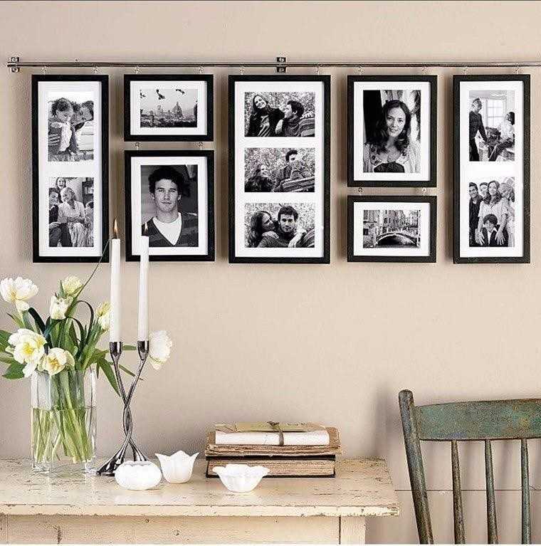 Как оформить фотографии на стене – 30 фото в интерьере