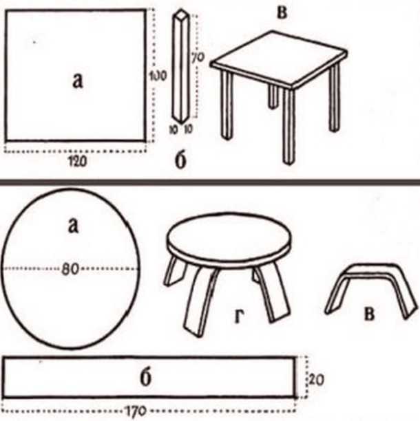 Современные столы и стулья из фанеры, а также другая фанерная мебель