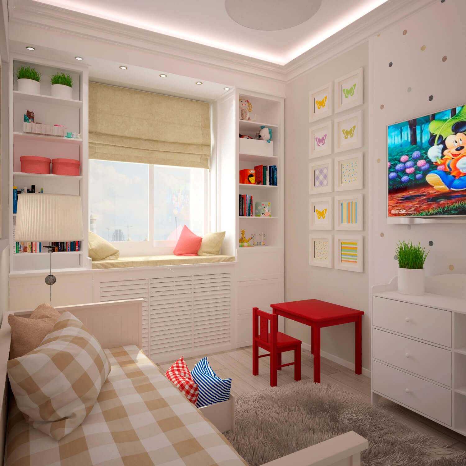 Дизайн детской комнаты 12 кв м  фото интересных идей дизайна Цветовая гамма и стиль в помещении классический, современный и другие Методы отделки потолка, пола и стен