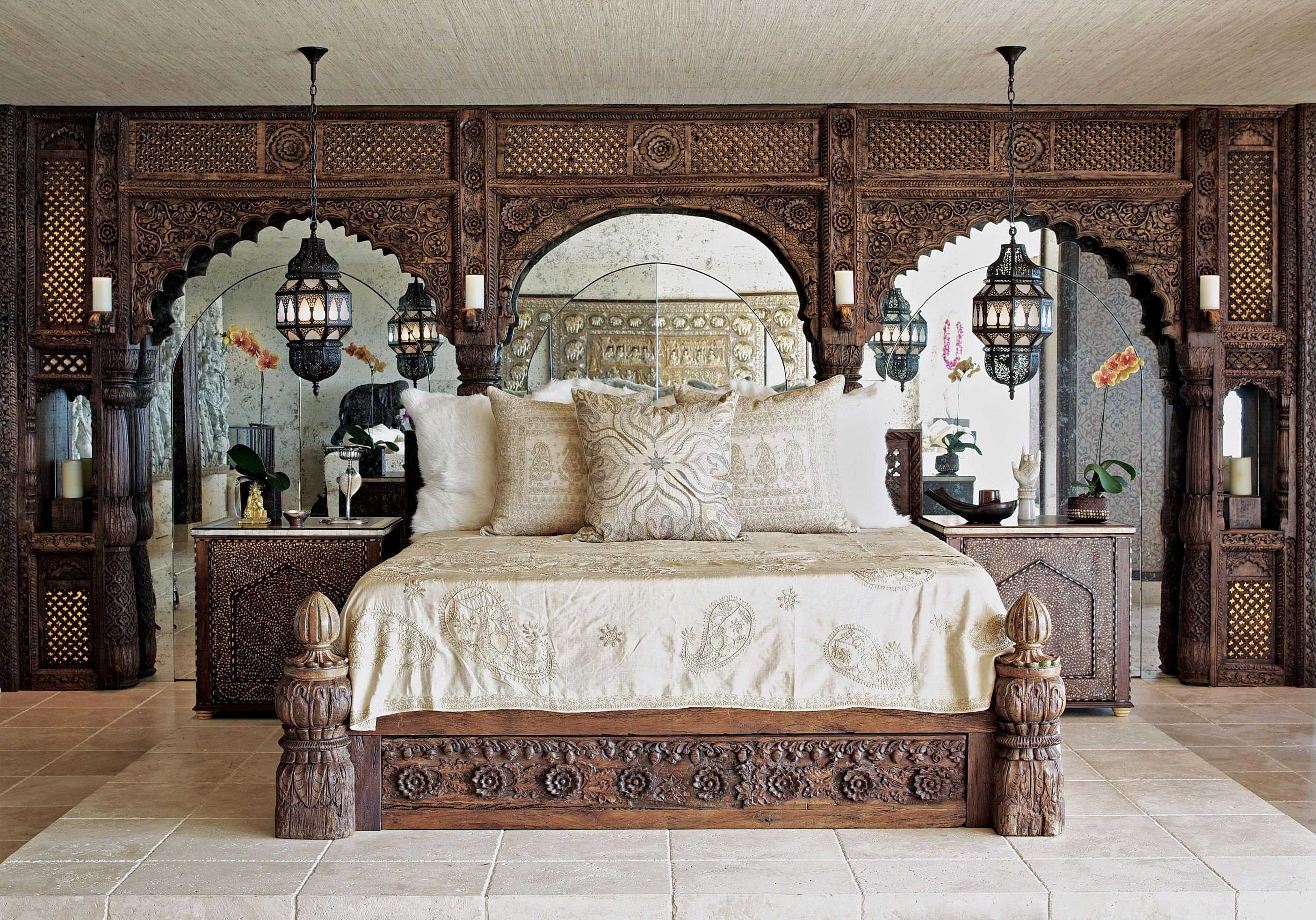 Спальня в восточном стиле: основные принципы оформления и необходимые элементы интерьера, фото