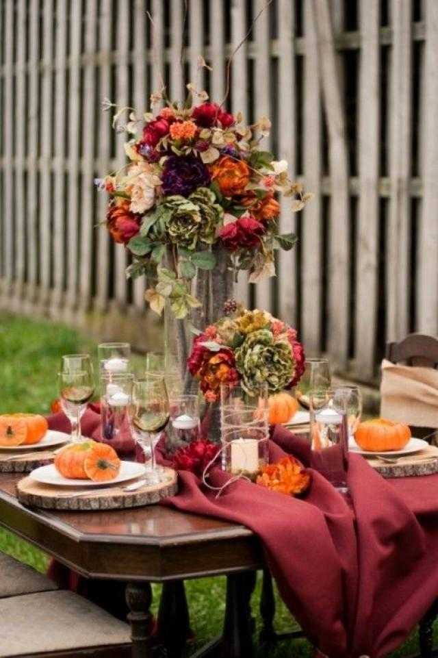 Осенняя сервировка стола дарами природы (76 фото)