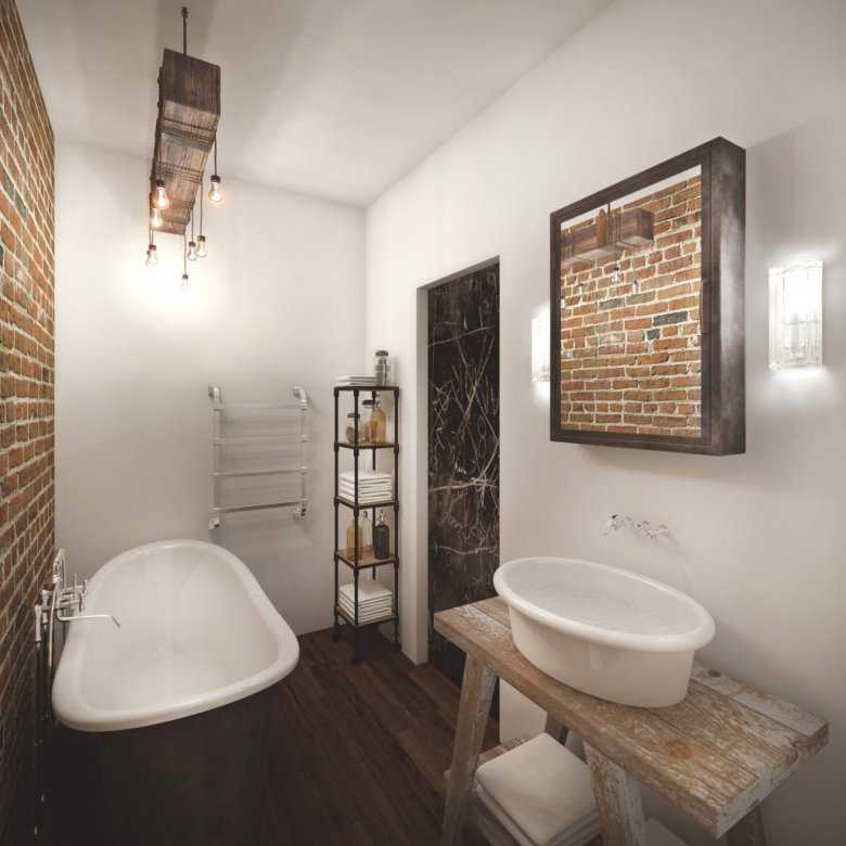 Дизайн ванной в стиле лофт: 6 шагов и 126 примеров