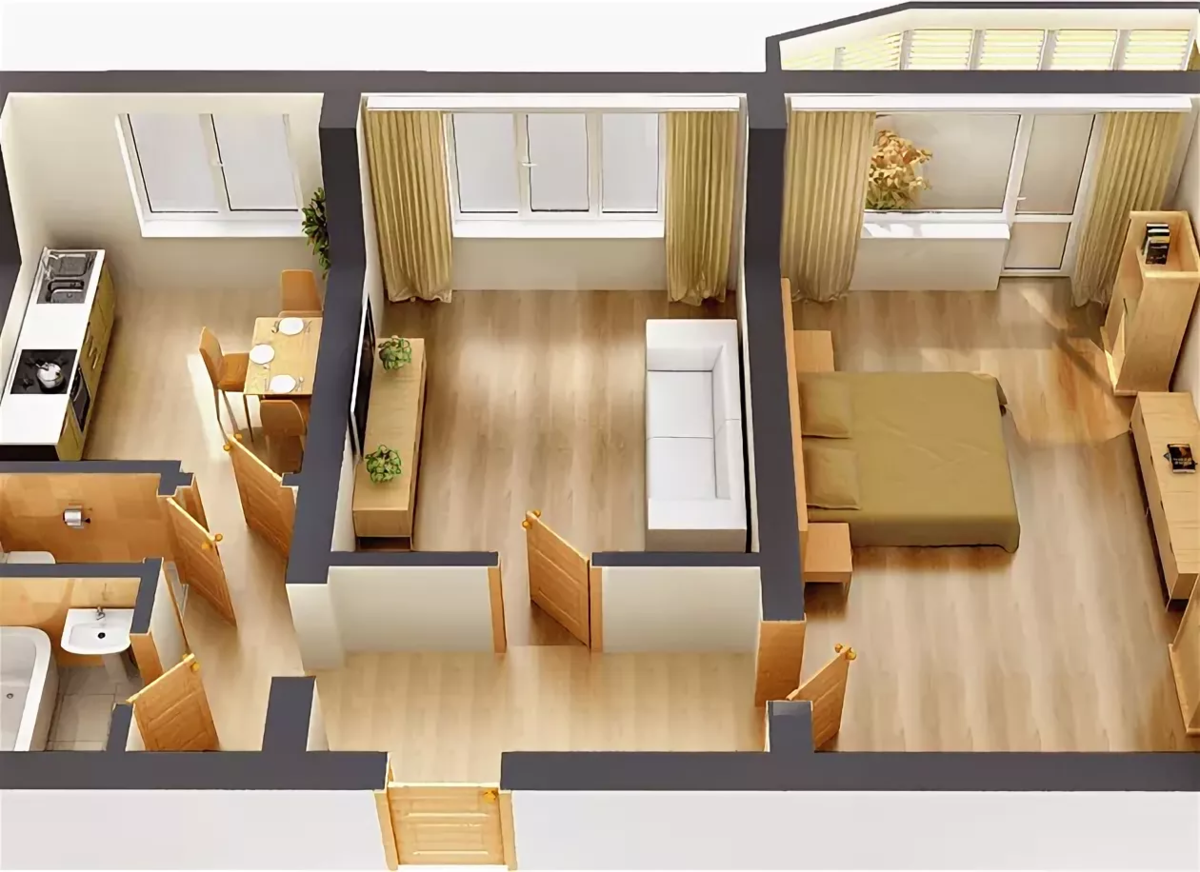 Перепланировка трехкомнатной квартиры в панельном доме (трёшка, 3-ёх) - в 2021 году, согласование проекта, пространство, план ремонта, вариант