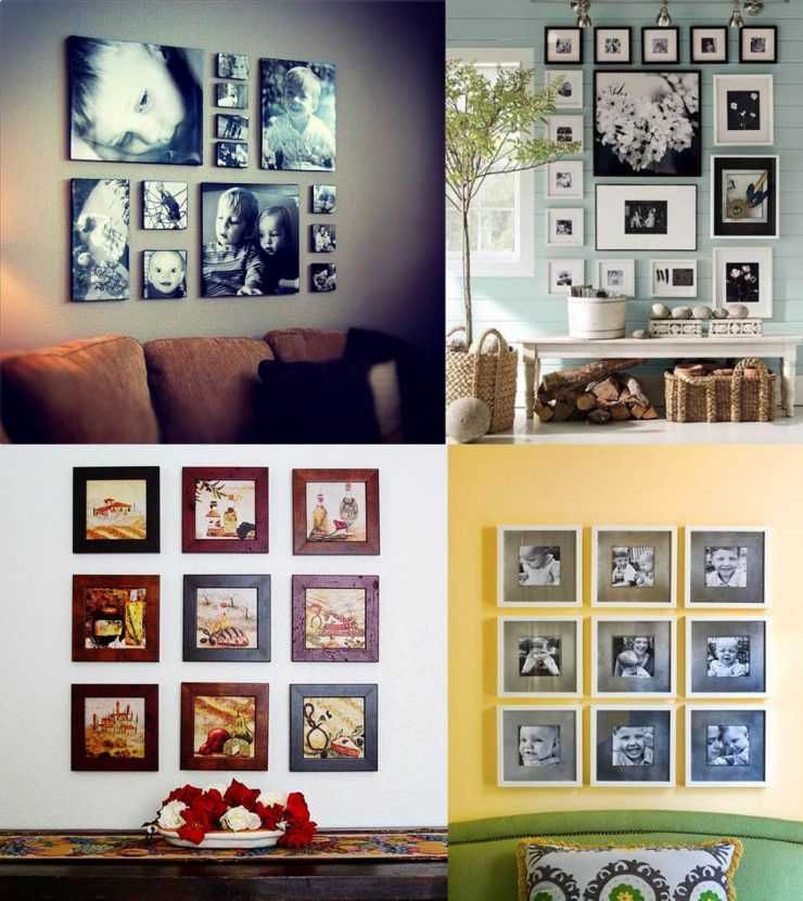 100 лучших идей: оформление стены фотографиями