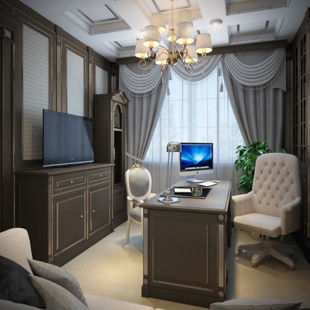 Комната кабинет с диваном дизайн фото