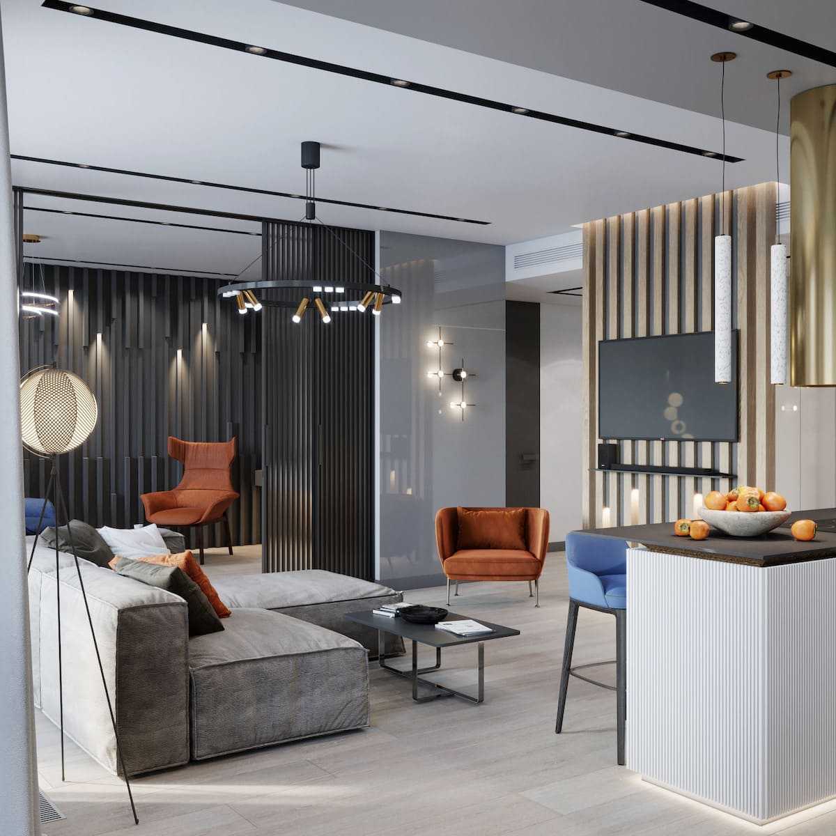 Дизайн рабочего кабинета в частном доме: оформление интерьера в современном стиле, декор стен в светлых тонах
 - 41 фото