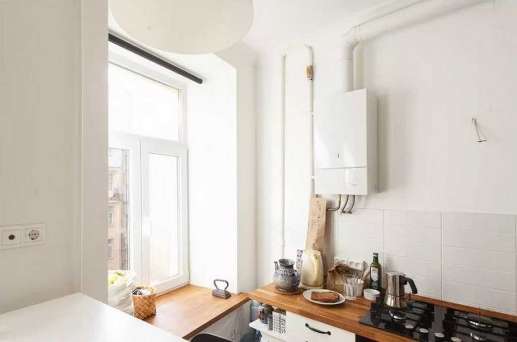Как спрятать газовый котел на кухне: 25 реальных фото интерьеров
