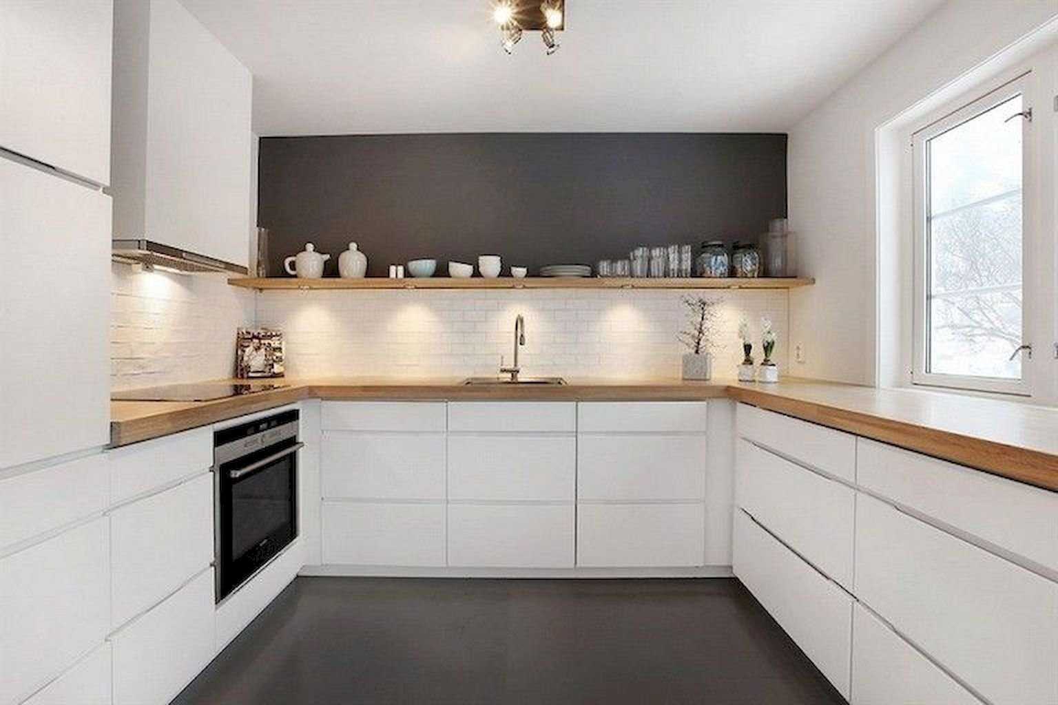 Белая кухня с деревянной столешницей: 60 современных фото и вариантов дизайна