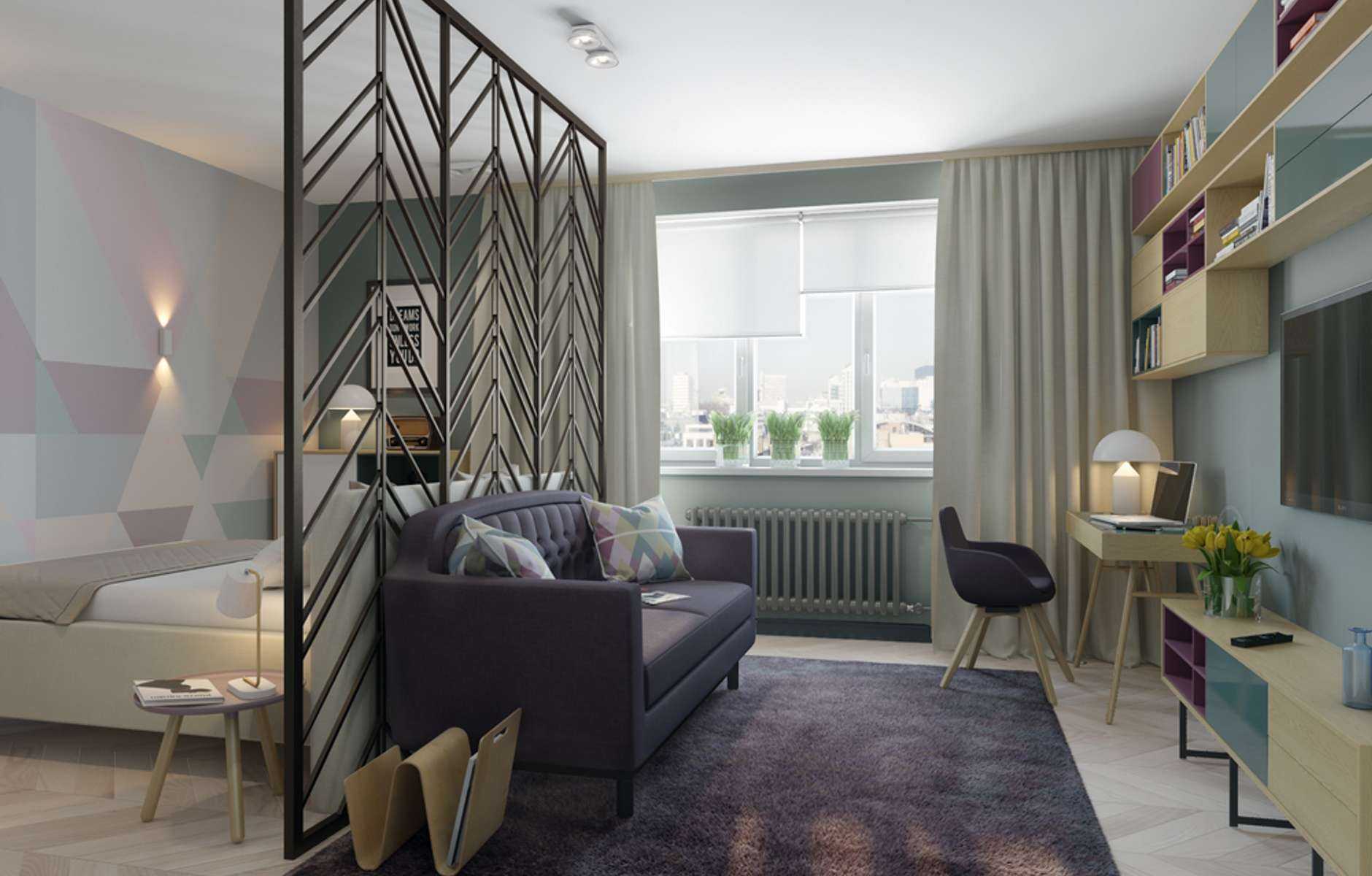 Дизайн комнаты 20 кв м, спальни и гостиной вместе: зонирование, реальный интерьер
 - 30 фото