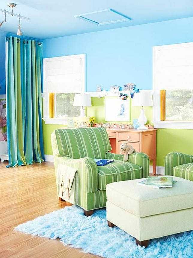 Бирюзовая детская: примеры дизайна интерьера, фотографии отделки комнаты