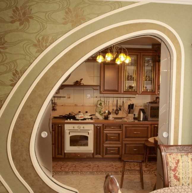 Арки из гипсокартона фото дизайн интерьера на кухне в частном доме
