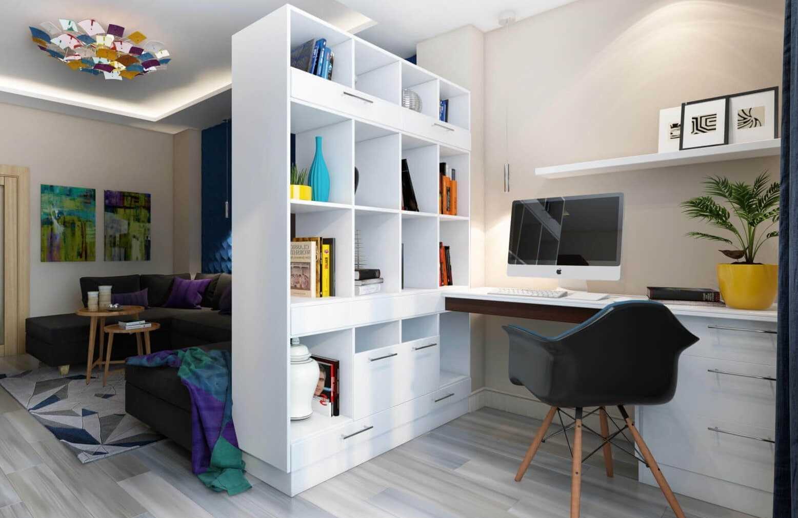 Спальня кабинет  основные правила зонирования комнаты Выбор стиля, цветовой гаммы и подбор мебели для наилучшего интерьера Дизайн помещения с письменным или компьютерным столом