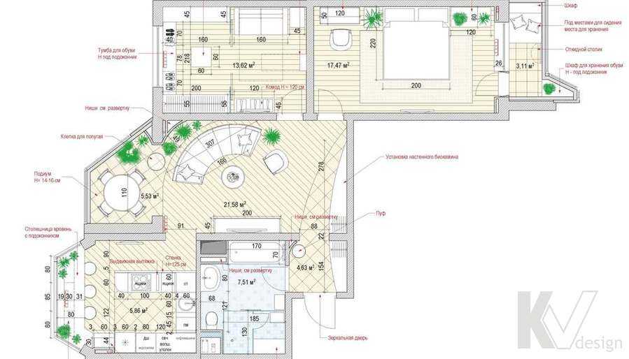 П-44 планировка с размерами для 1 комнатной квартиры: основные варианты дизайна
