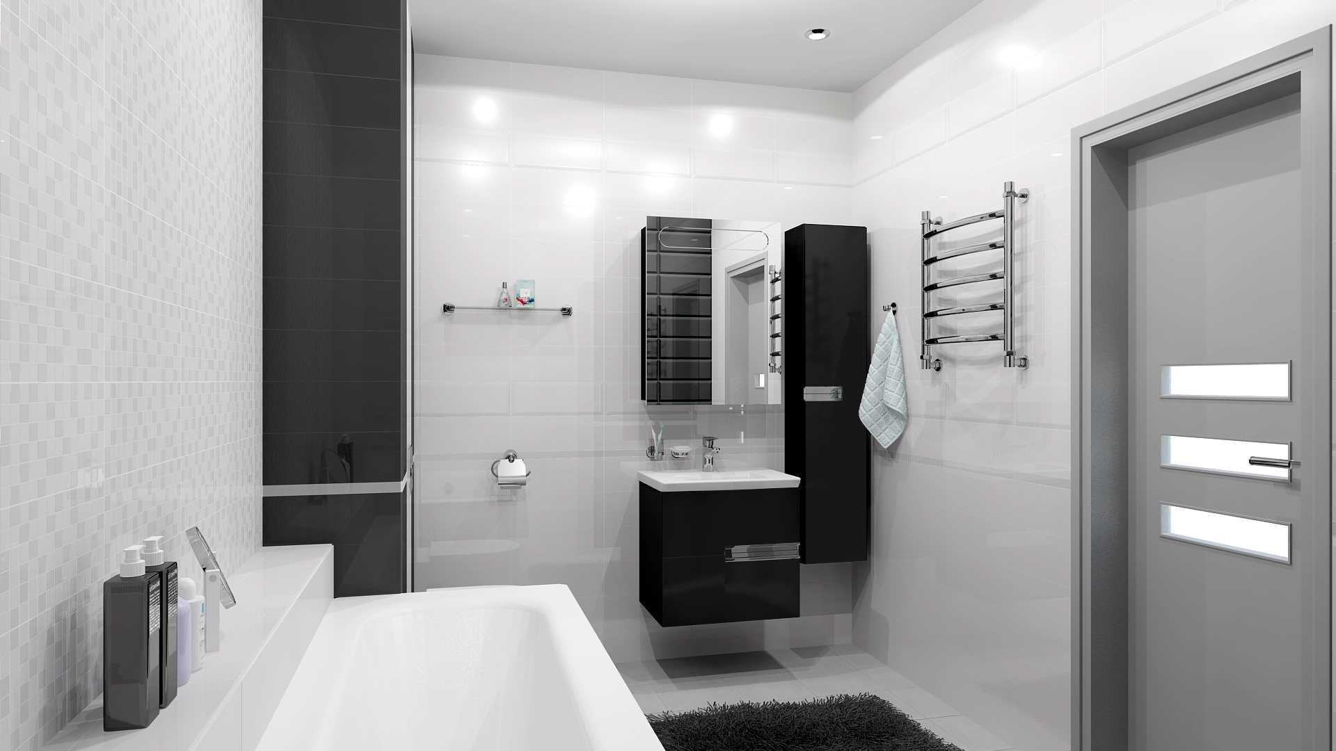 Как применить дизайн с плиткой кабанчик в ванной комнате - 15 фото